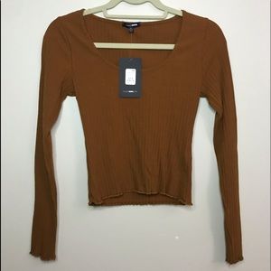 Classic Marrow Hem Top RUST COLOR Fashion Nova.
